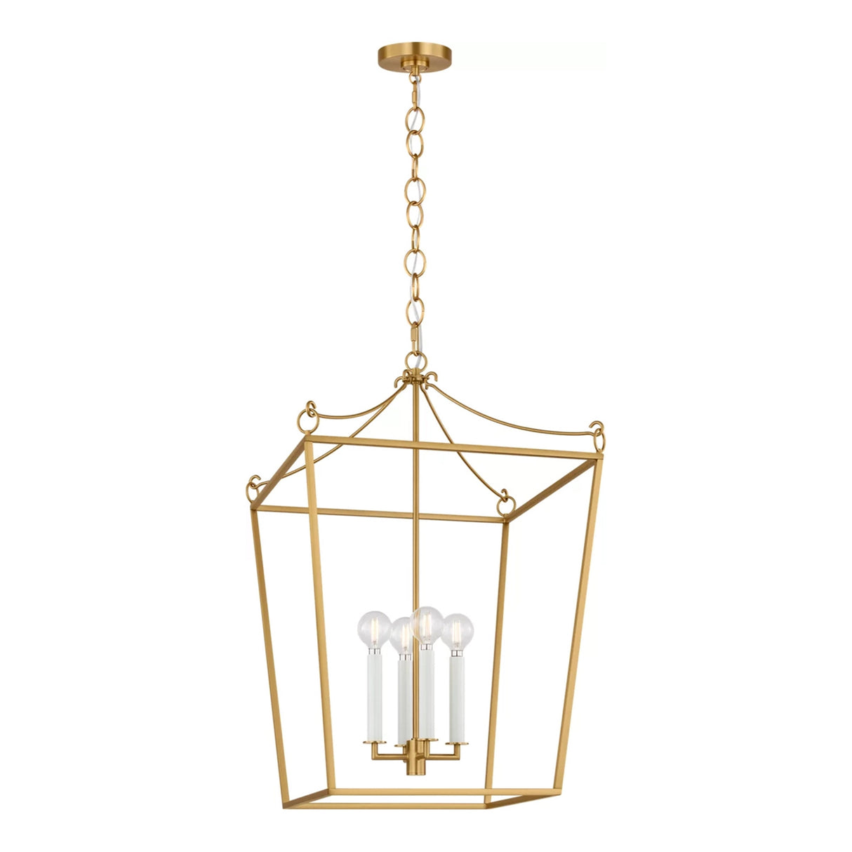 Cambria Medium Lantern Pendant 18", Modern Brass