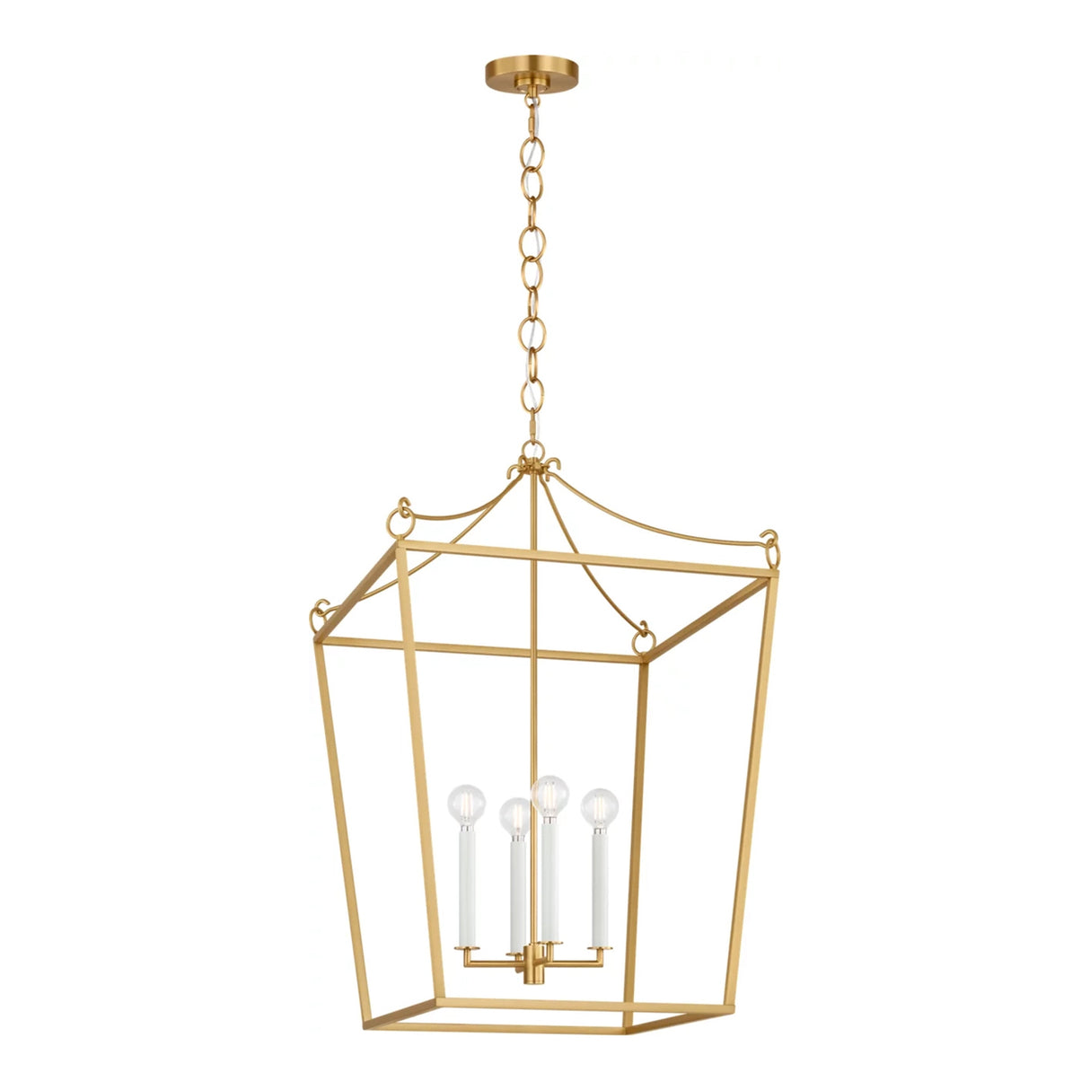 Cambria Large Lantern Pendant 21", Modern Brass