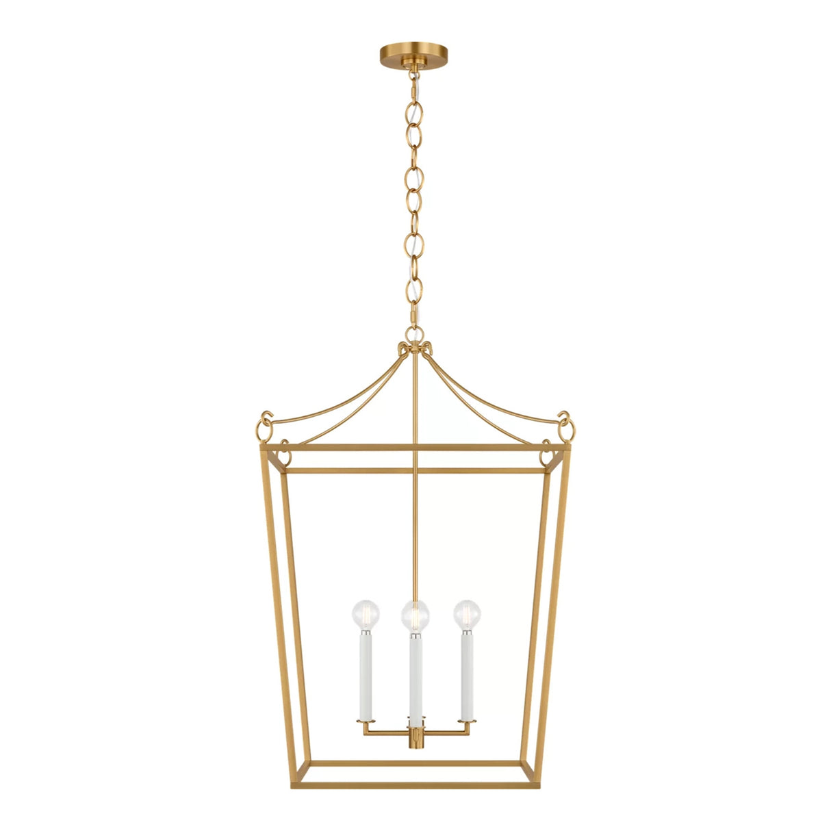 Cambria Large Lantern Pendant 21", Modern Brass