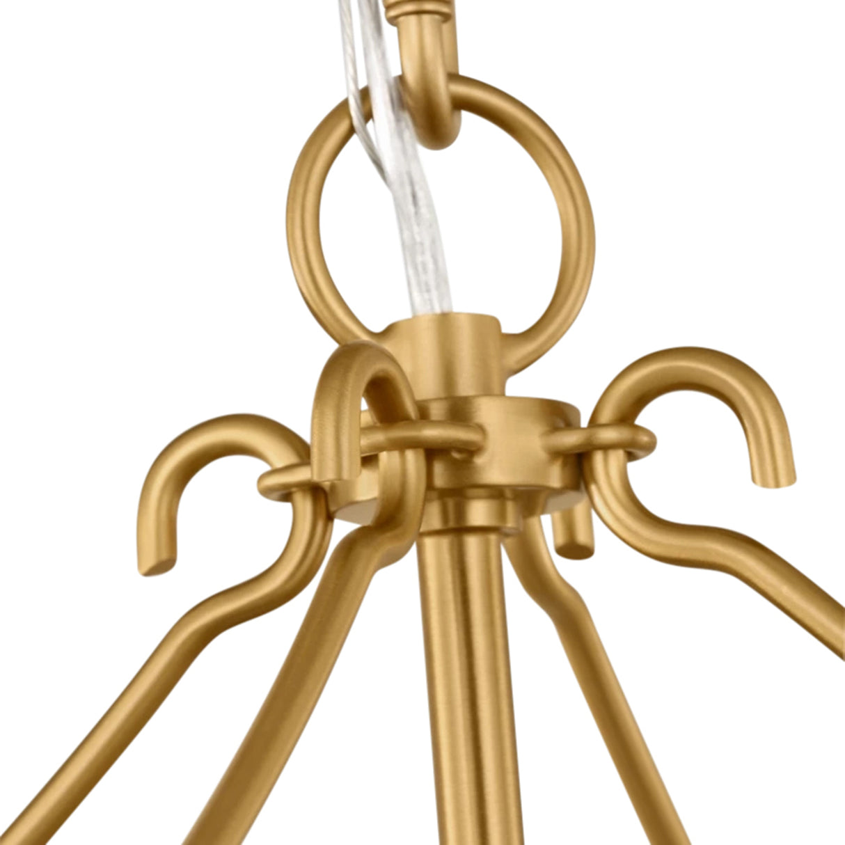 Cambria Small Lantern Pendant 14", Matte Black and Modern Brass