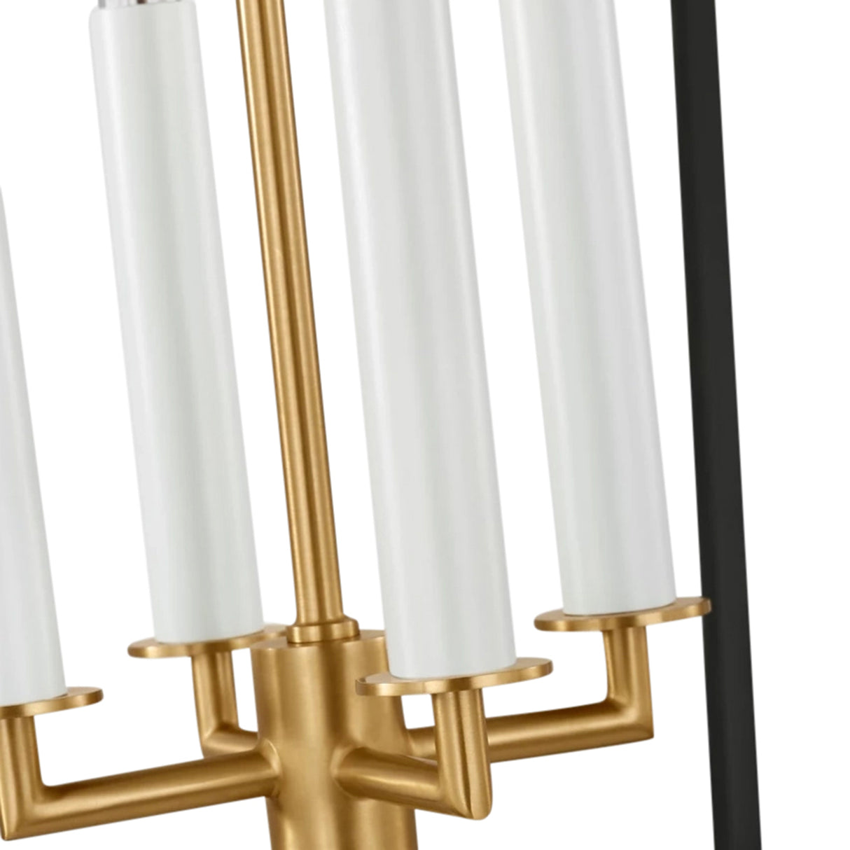Cambria Medium Lantern Pendant 18", Matte Black and Modern Brass