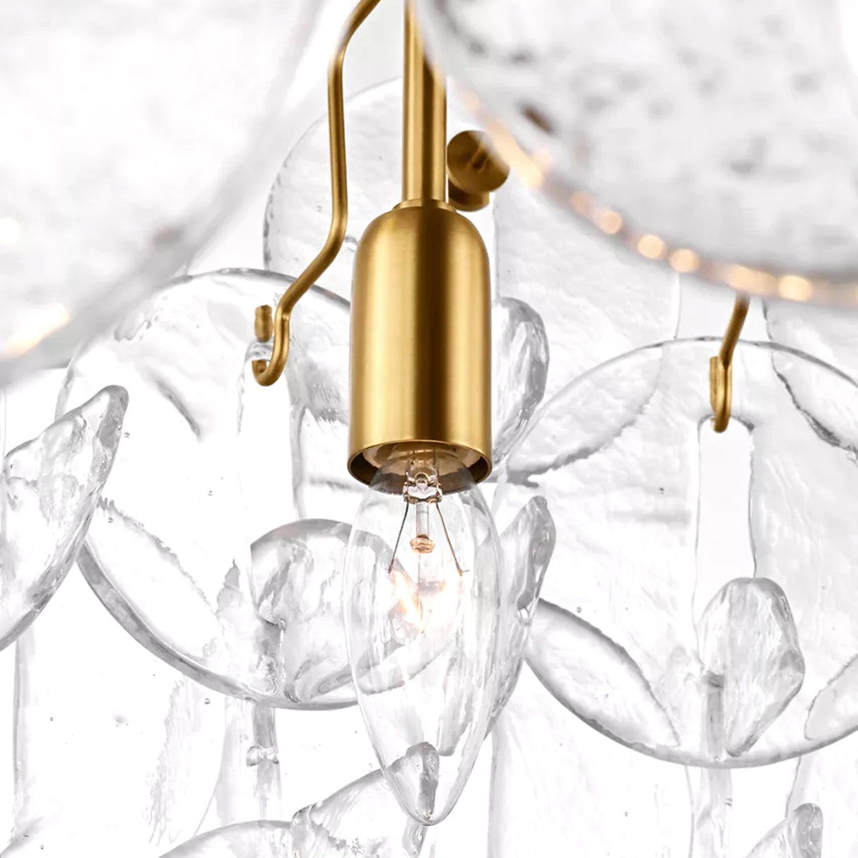 Caprice Chandelier 27", Modern Brass and Clear Glass