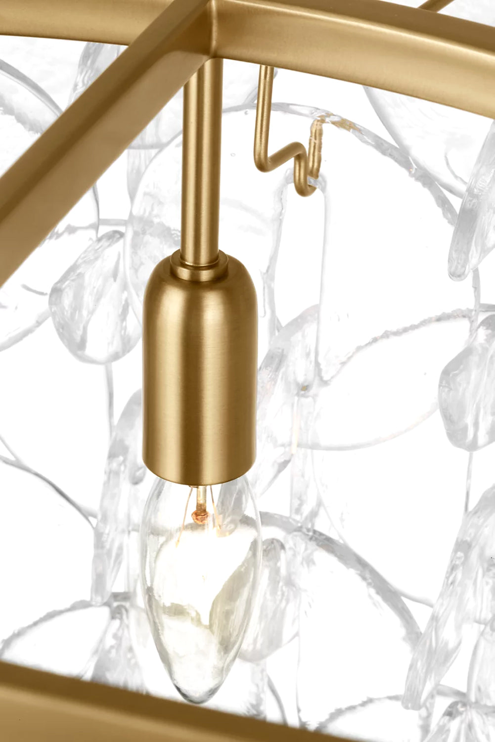 Caprice Chandelier 32", Modern Brass and Clear Glass