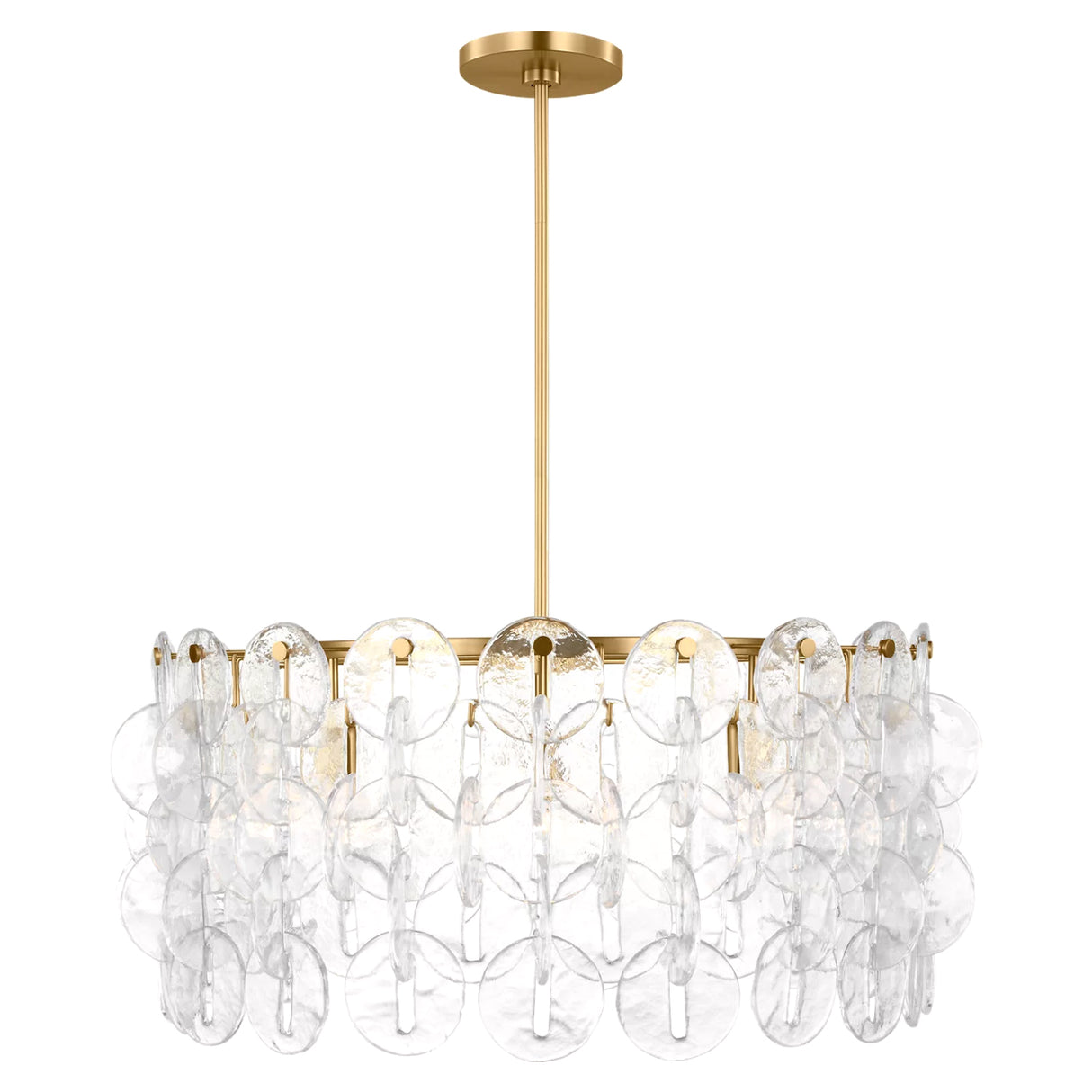 Caprice Chandelier 32", Modern Brass and Clear Glass