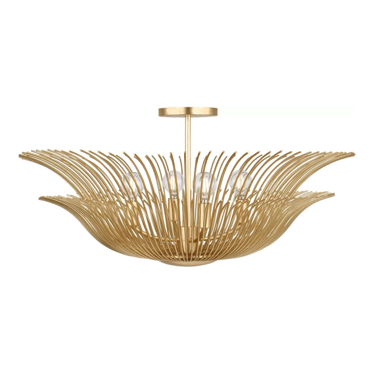 Zelda Large Semi-Flush 28", Gilded Brass