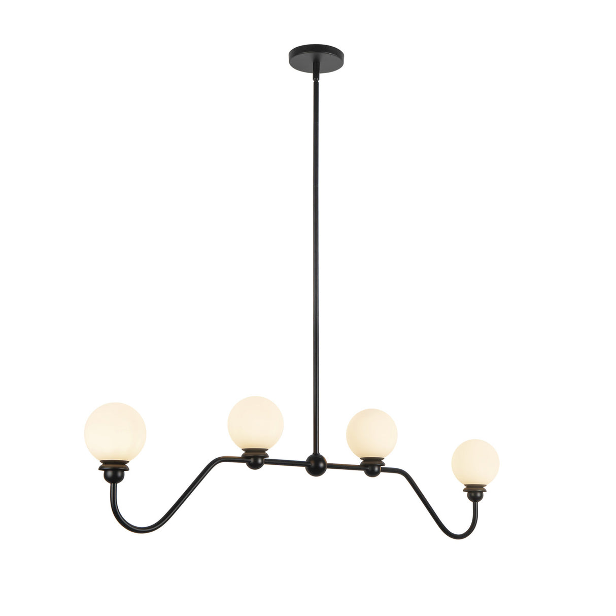Leora 4 Light Linear Pendant 48", Matte Black
