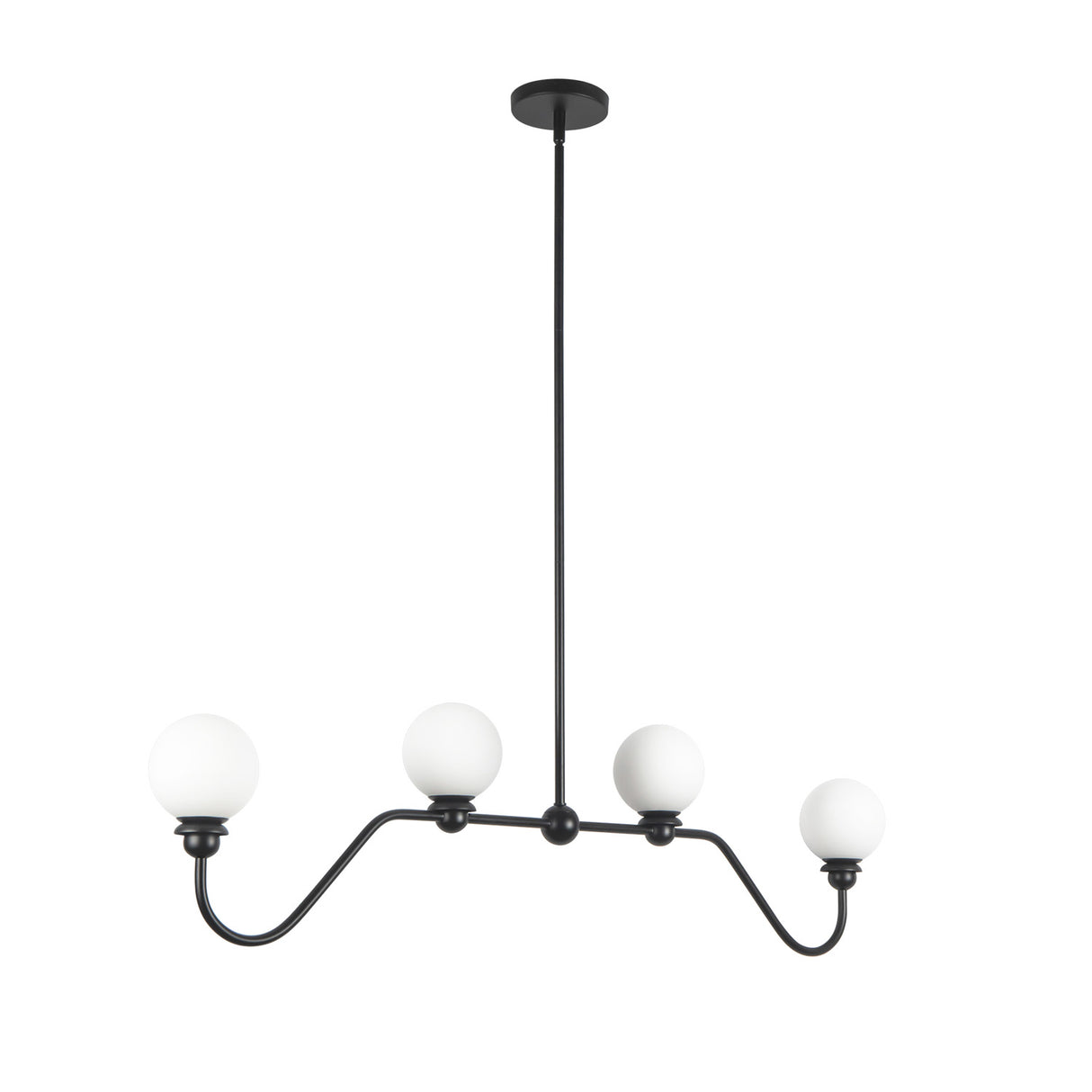 Leora 4 Light Linear Pendant 48", Matte Black