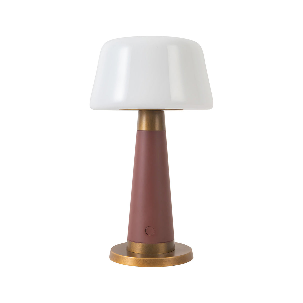 Galina Rechargeable Table Lamp 11", Maroon and Vintage Brass