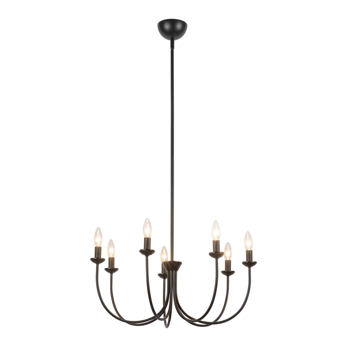 Channing 7 Light Chandelier 26", Matte Black