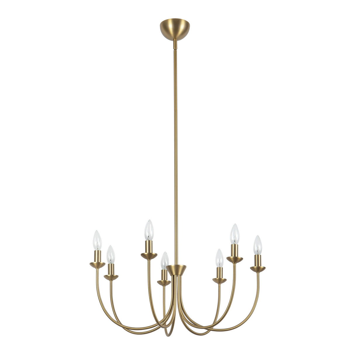 Channing 7 Light Chandelier 26", Brushed Brass