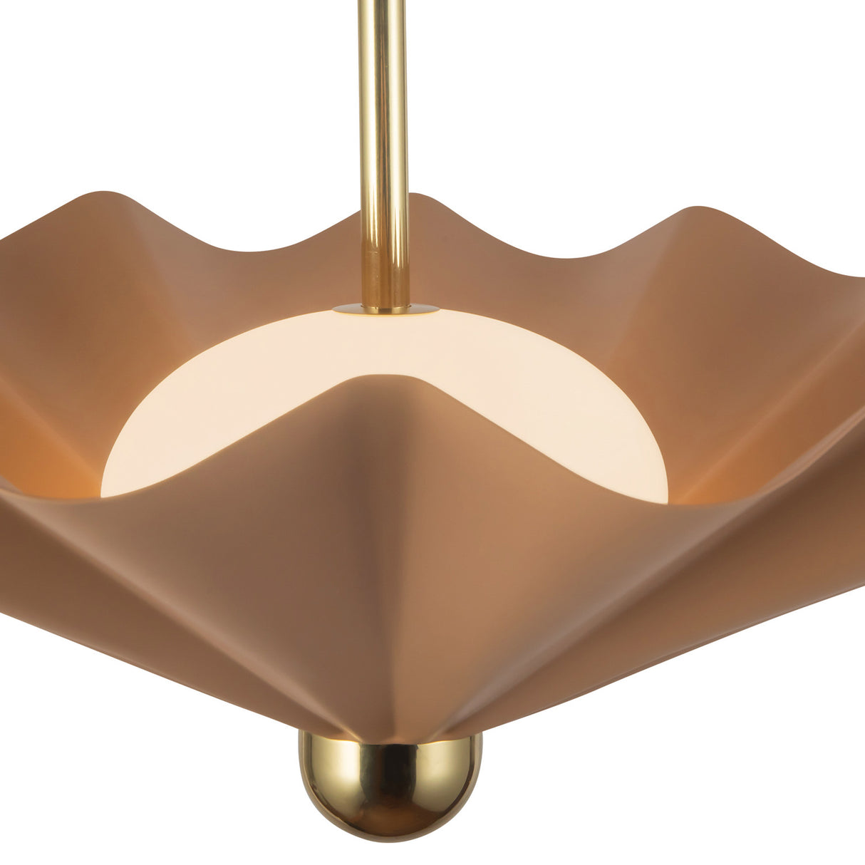 Babette Large LED Pendant 25", Blush and Brass