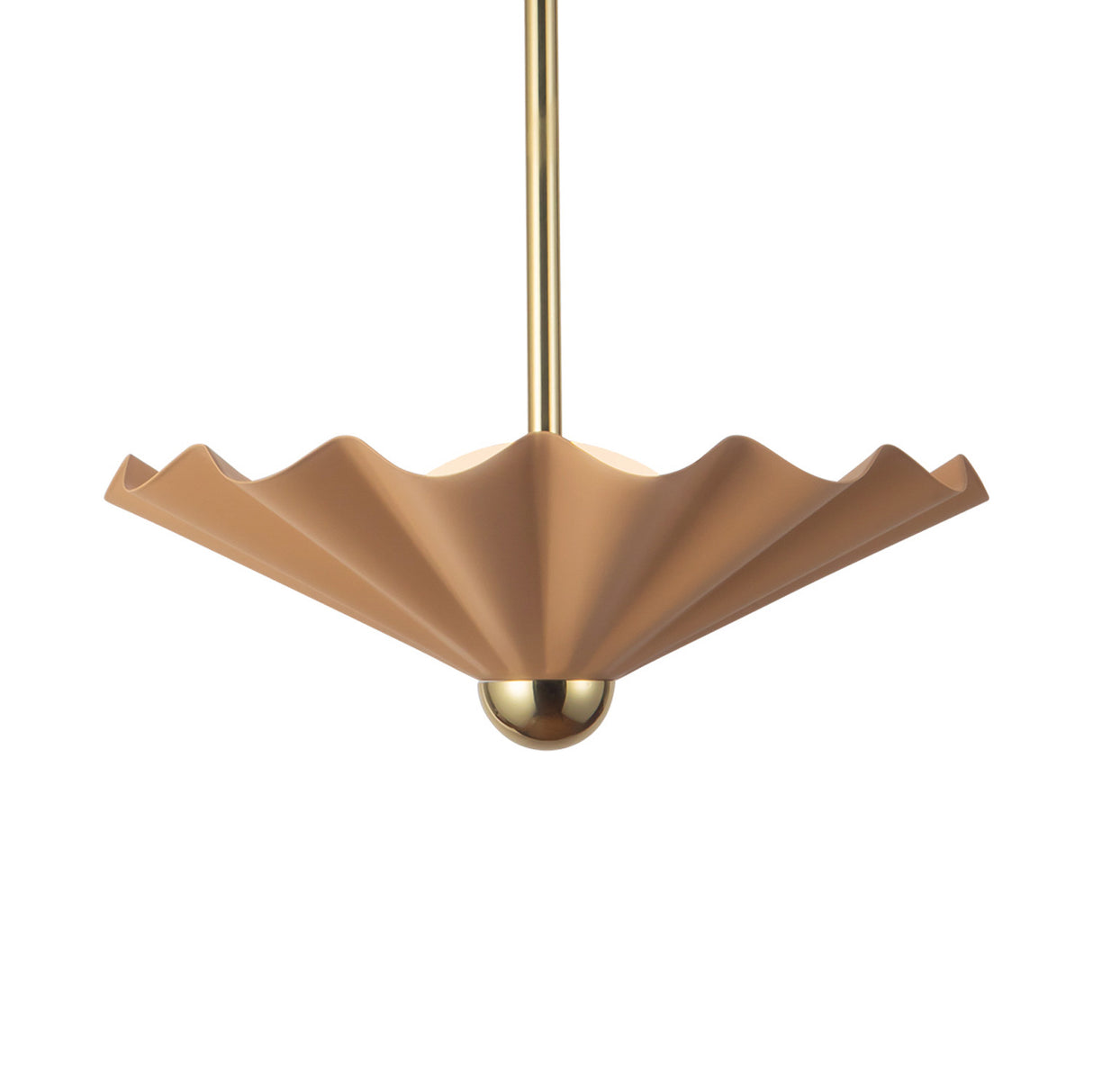 Babette Medium LED Pendant 16", Blush and Brass