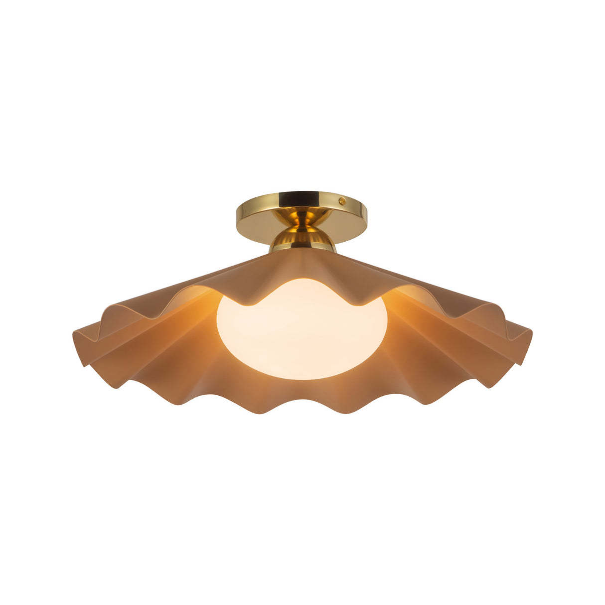Babette Medium Semi-Flush 16", Blush and Brass