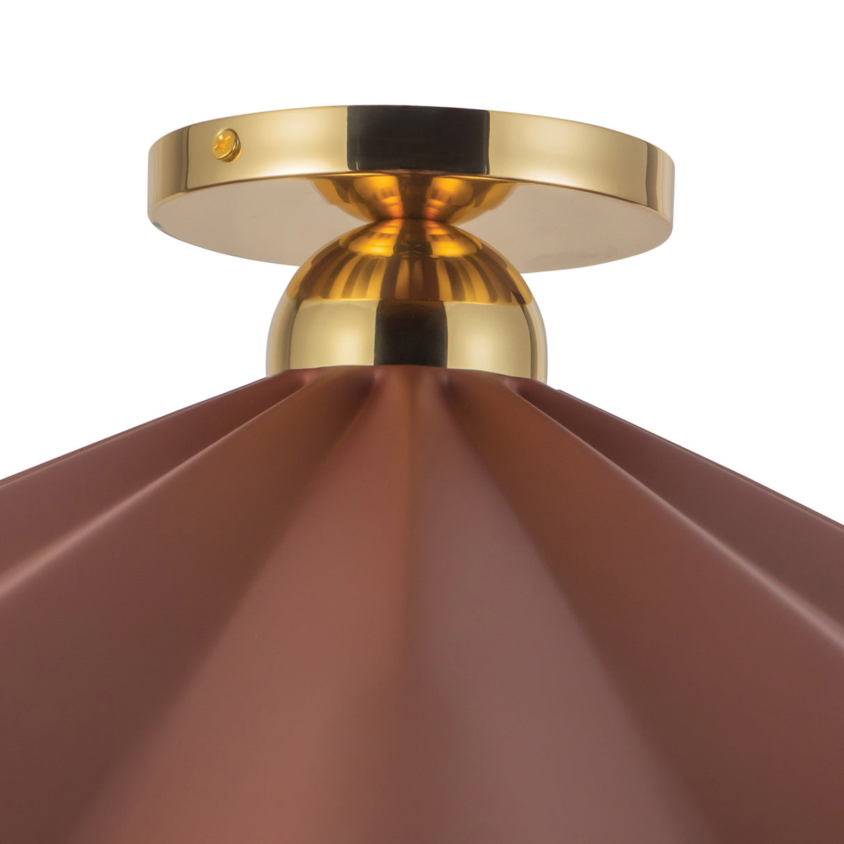 Babette Large Semi-Flush 25", Maroon and Brass