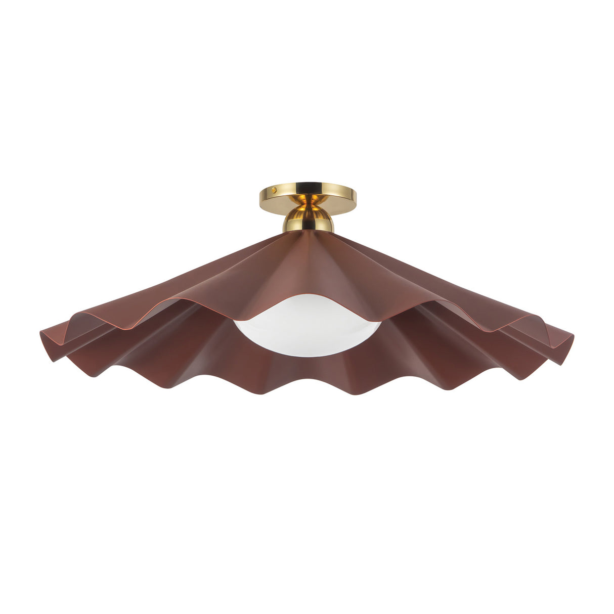 Babette Large Semi-Flush 25", Maroon and Brass