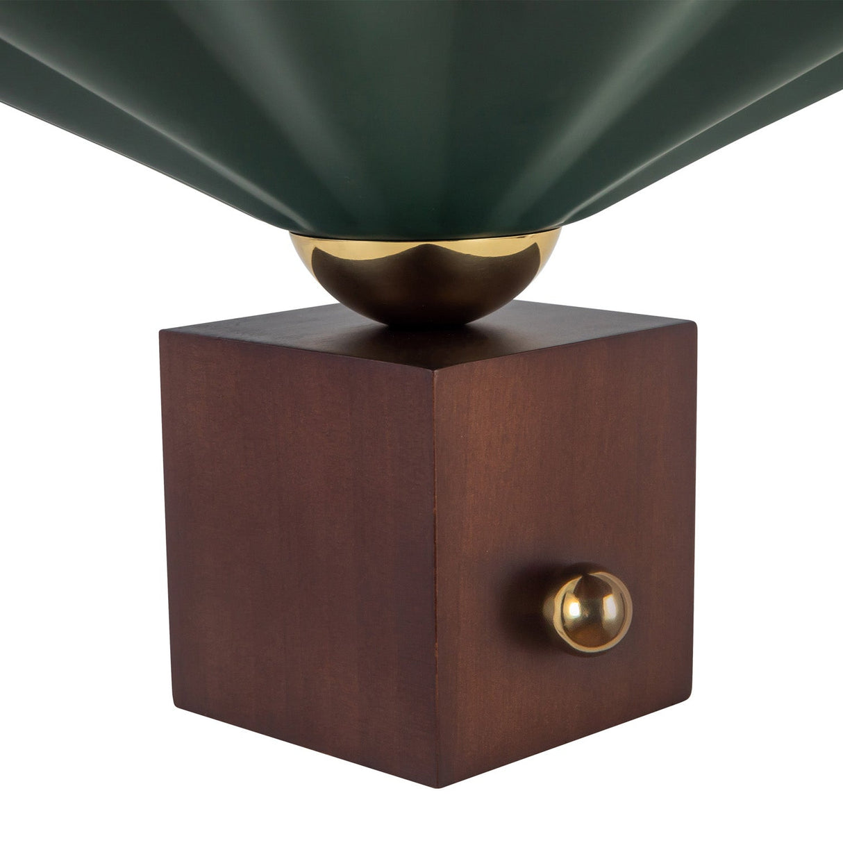 Babette Small Table Lamp 9", Hunter Green and Walnut