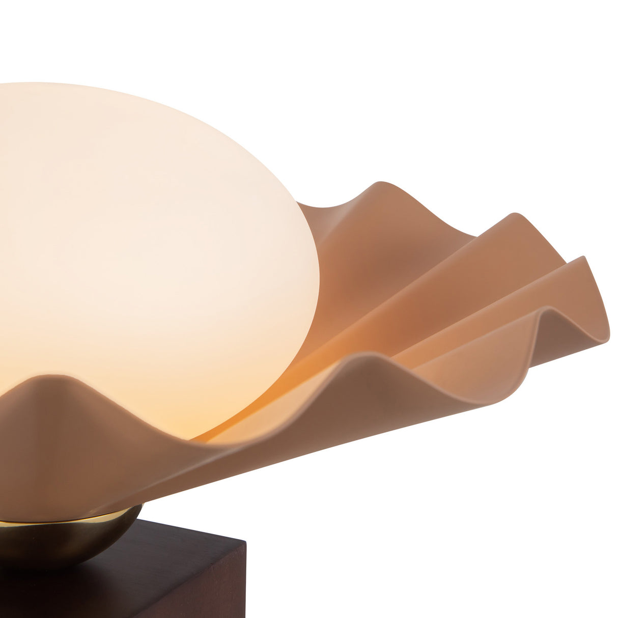Babette Small Table Lamp 9", Blush and Walnut