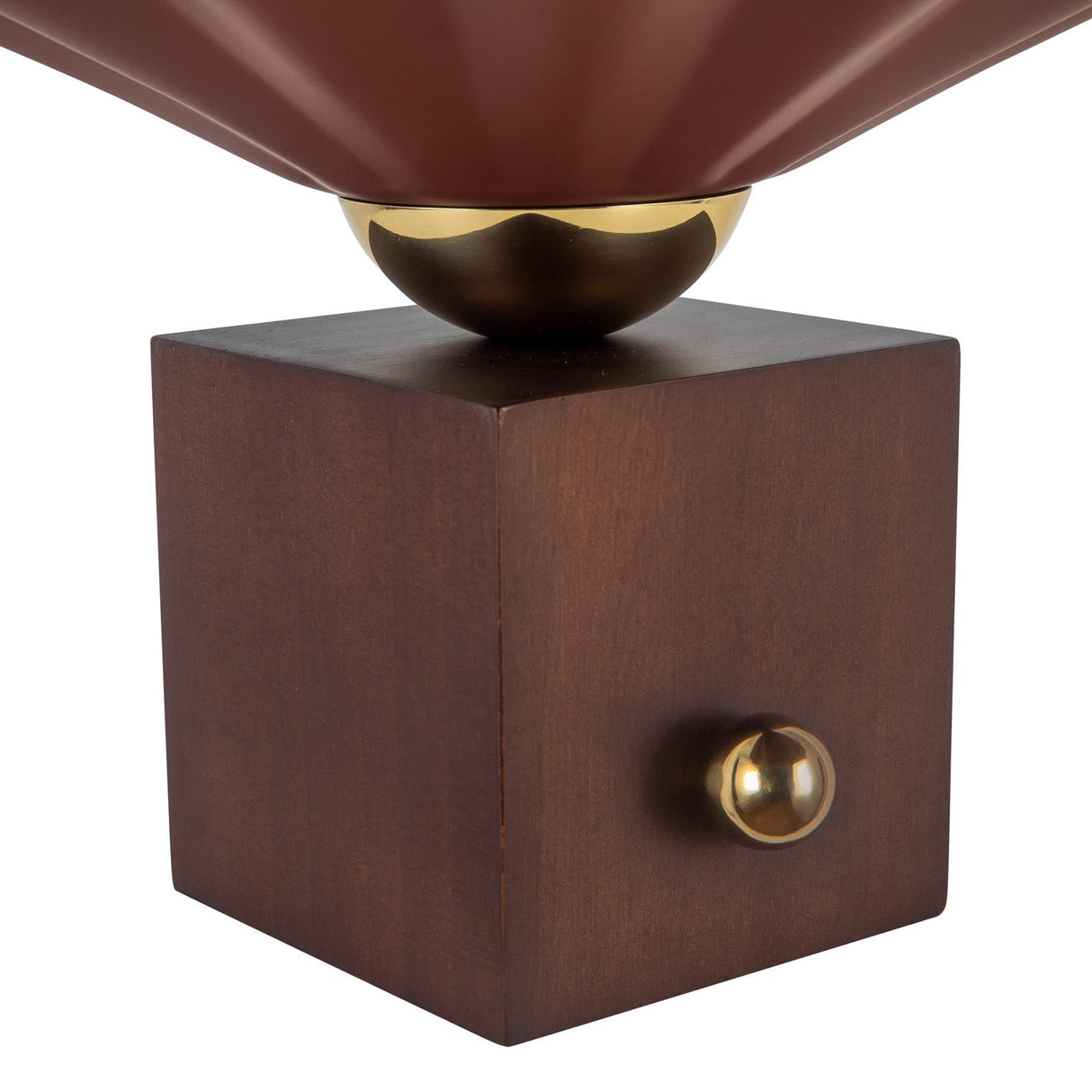 Babette Small Table Lamp 9", Maroon and Walnut