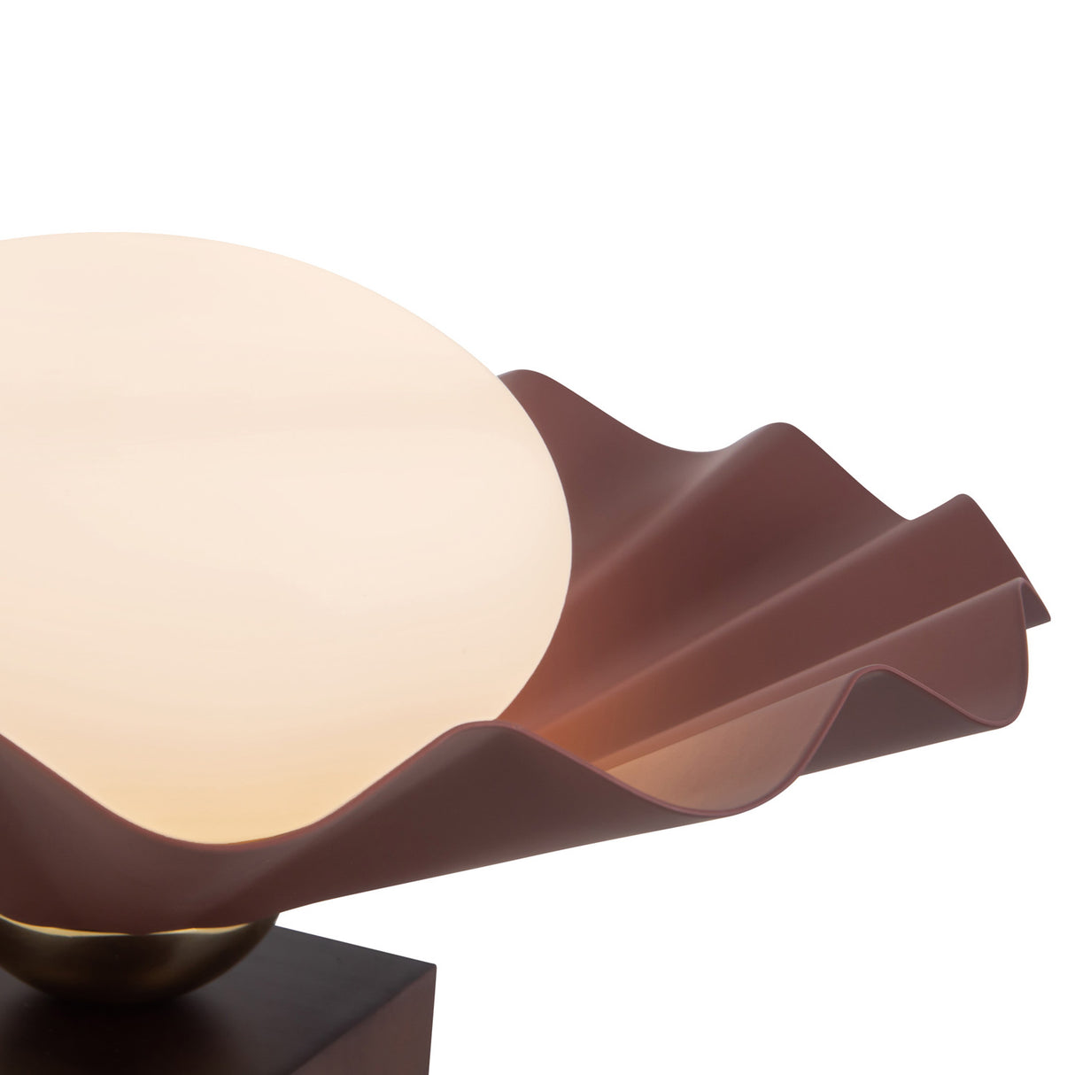 Babette Small Table Lamp 9", Maroon and Walnut