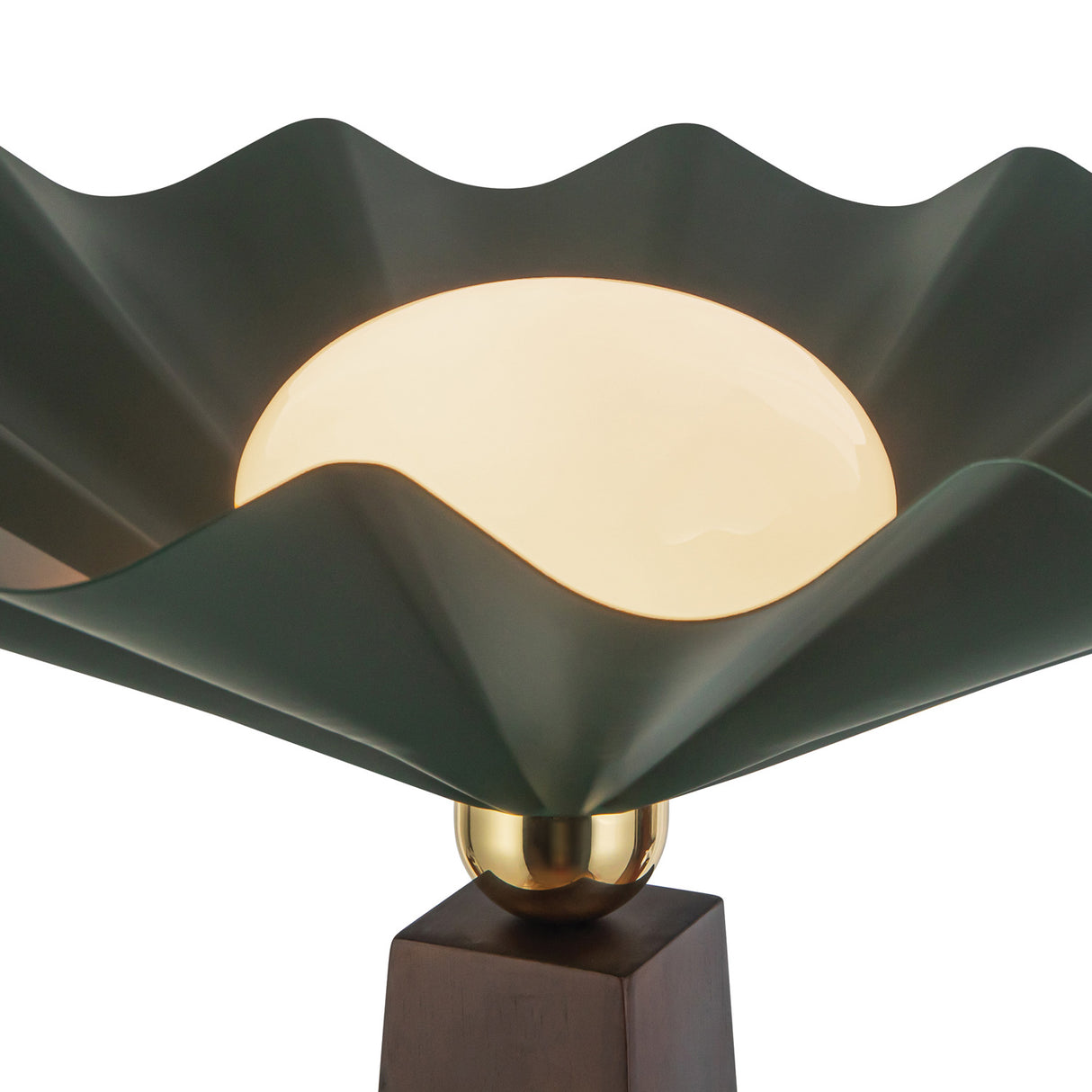 Babette Floor Lamp 65", Hunter Green and Walnut