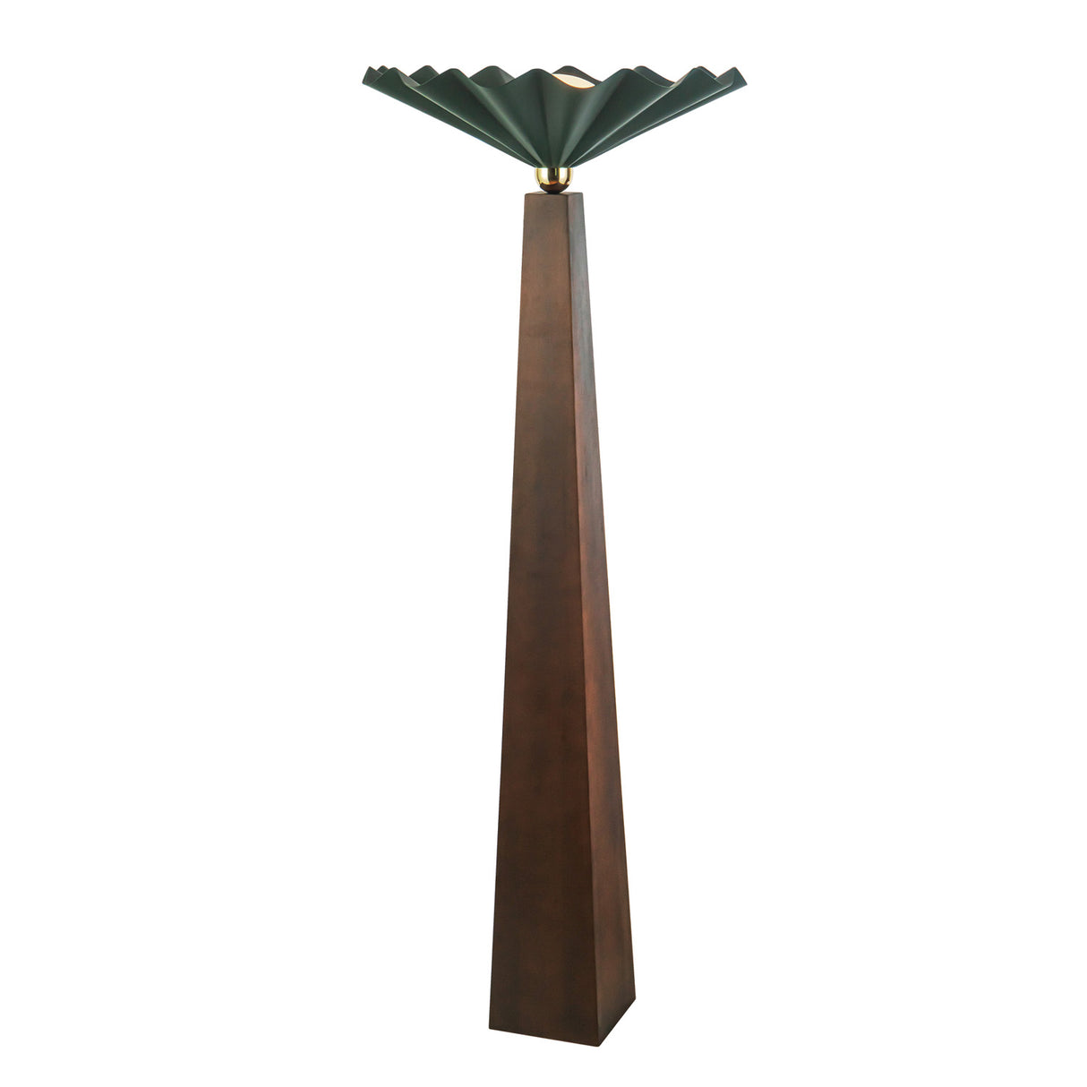Babette Floor Lamp 65", Hunter Green and Walnut