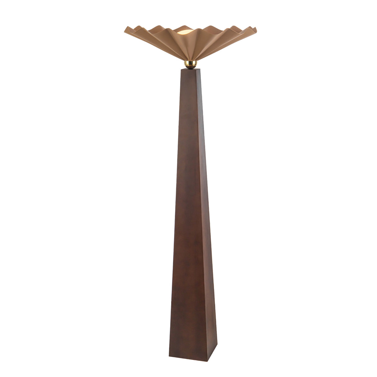 Babette Floor Lamp 65", Blush and Walnut