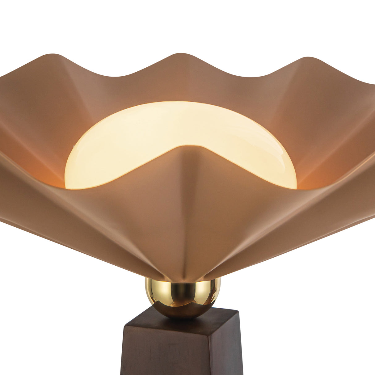 Babette Floor Lamp 65", Blush and Walnut