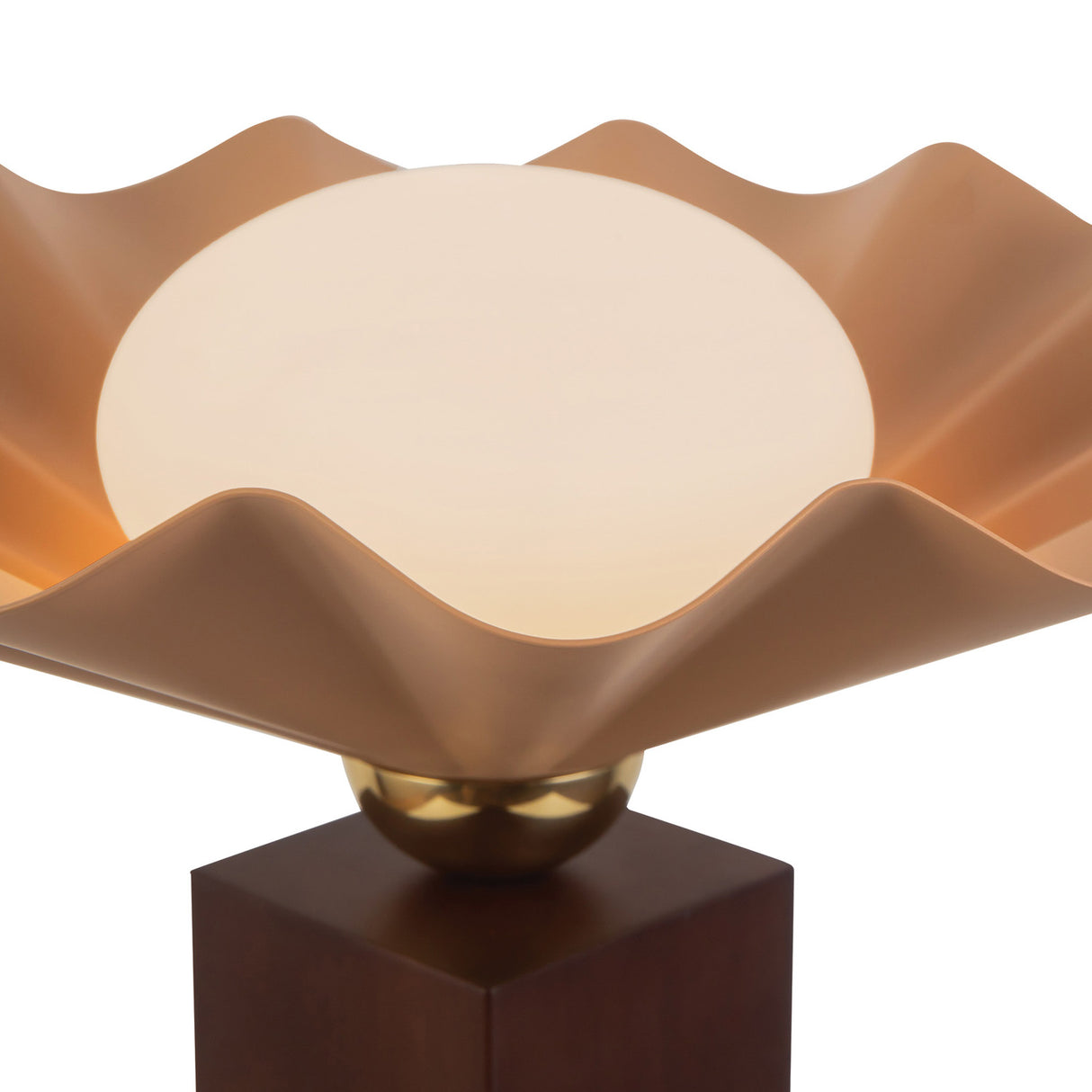 Babette Medium Table Lamp 14", Blush and Walnut