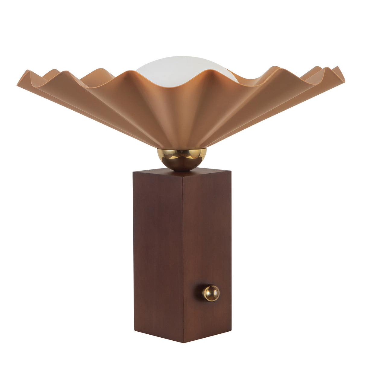 Babette Medium Table Lamp 14", Blush and Walnut