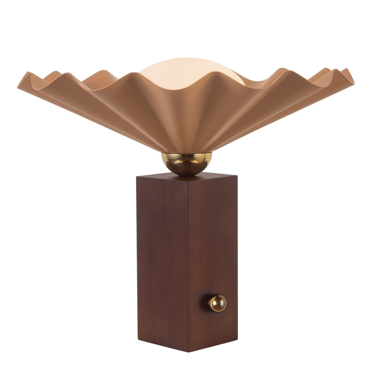 Babette Medium Table Lamp 14", Blush and Walnut