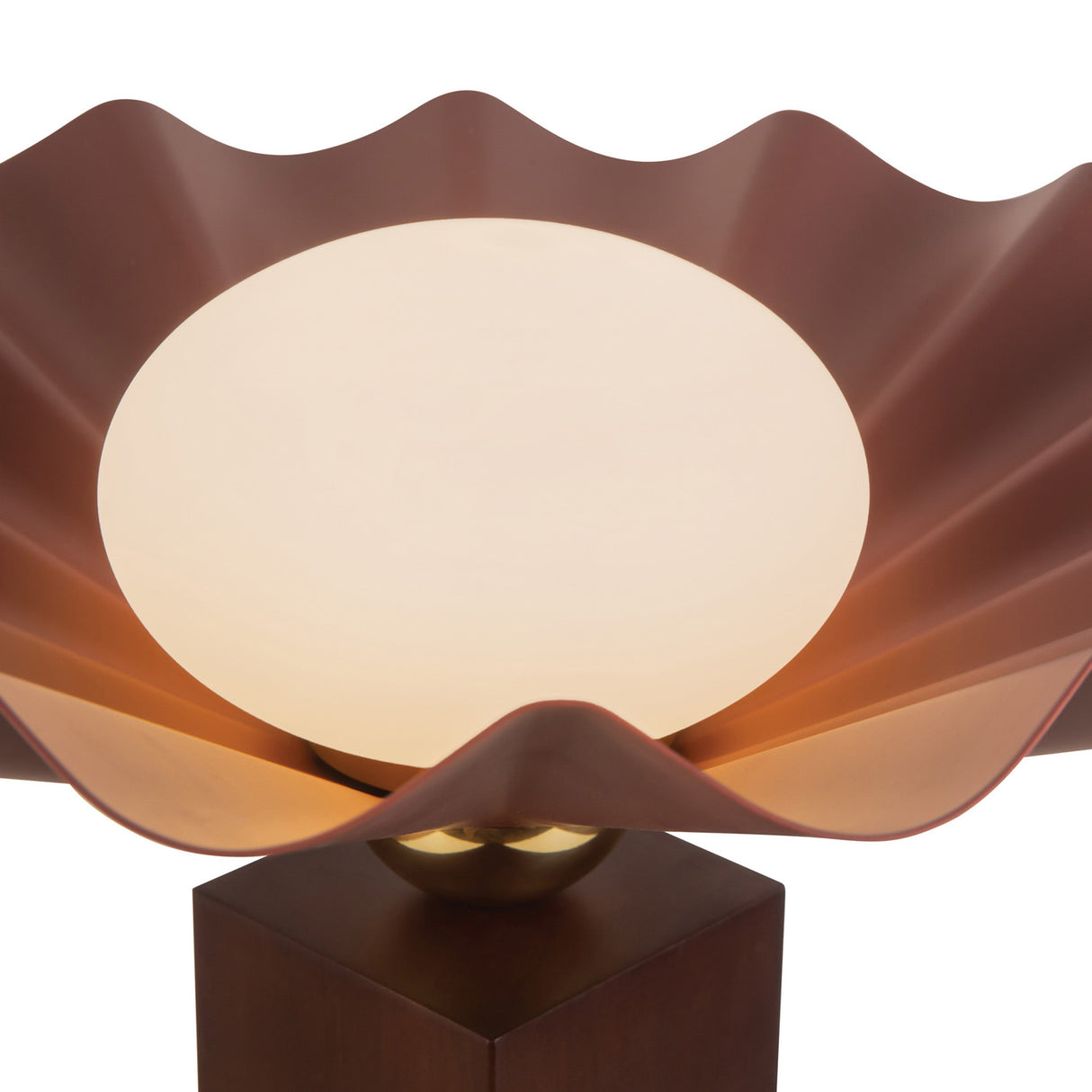 Babette Medium Table Lamp 14", Maroon and Walnut