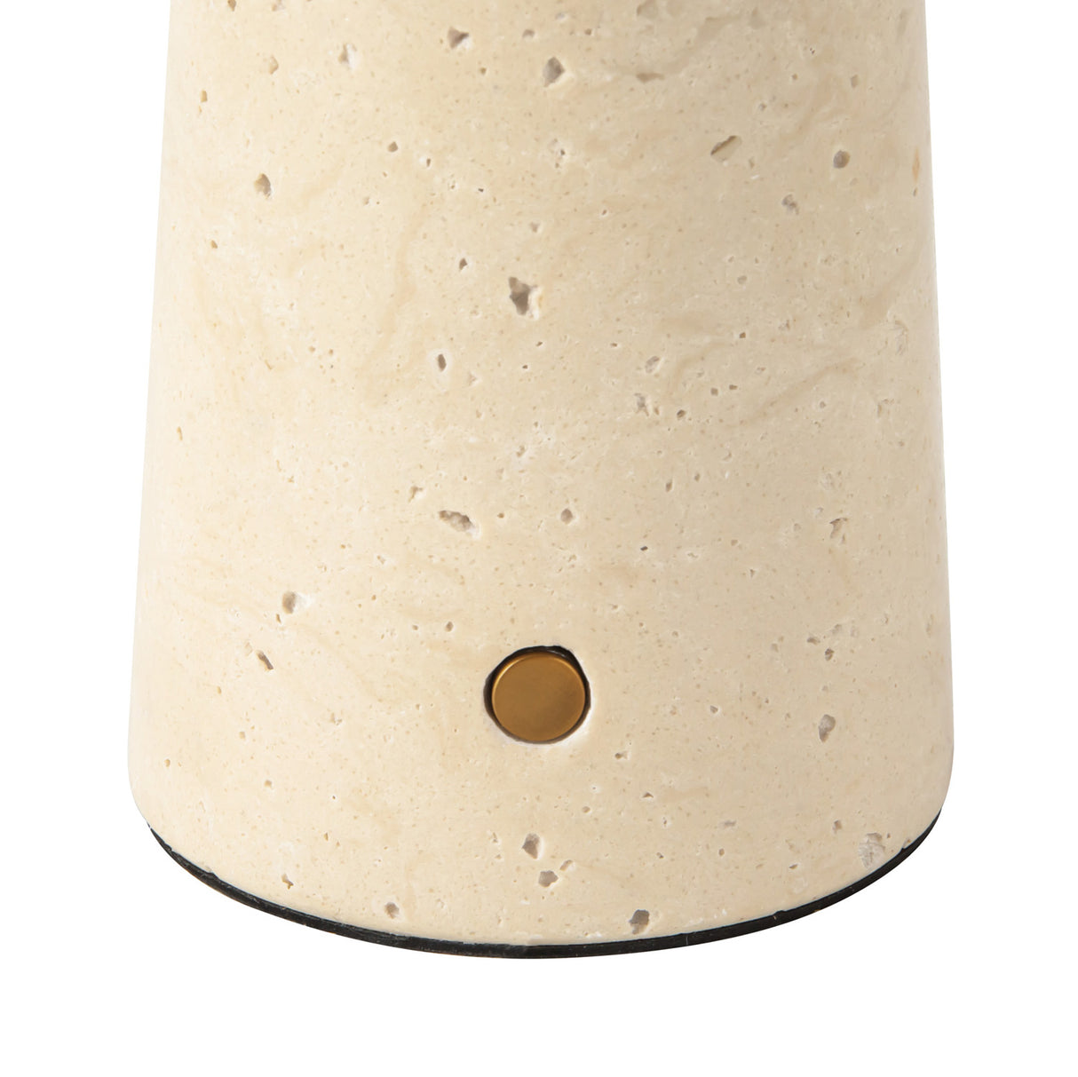 Akari Rechargeable Table Lamp 12", Travertine and Vintage Brass