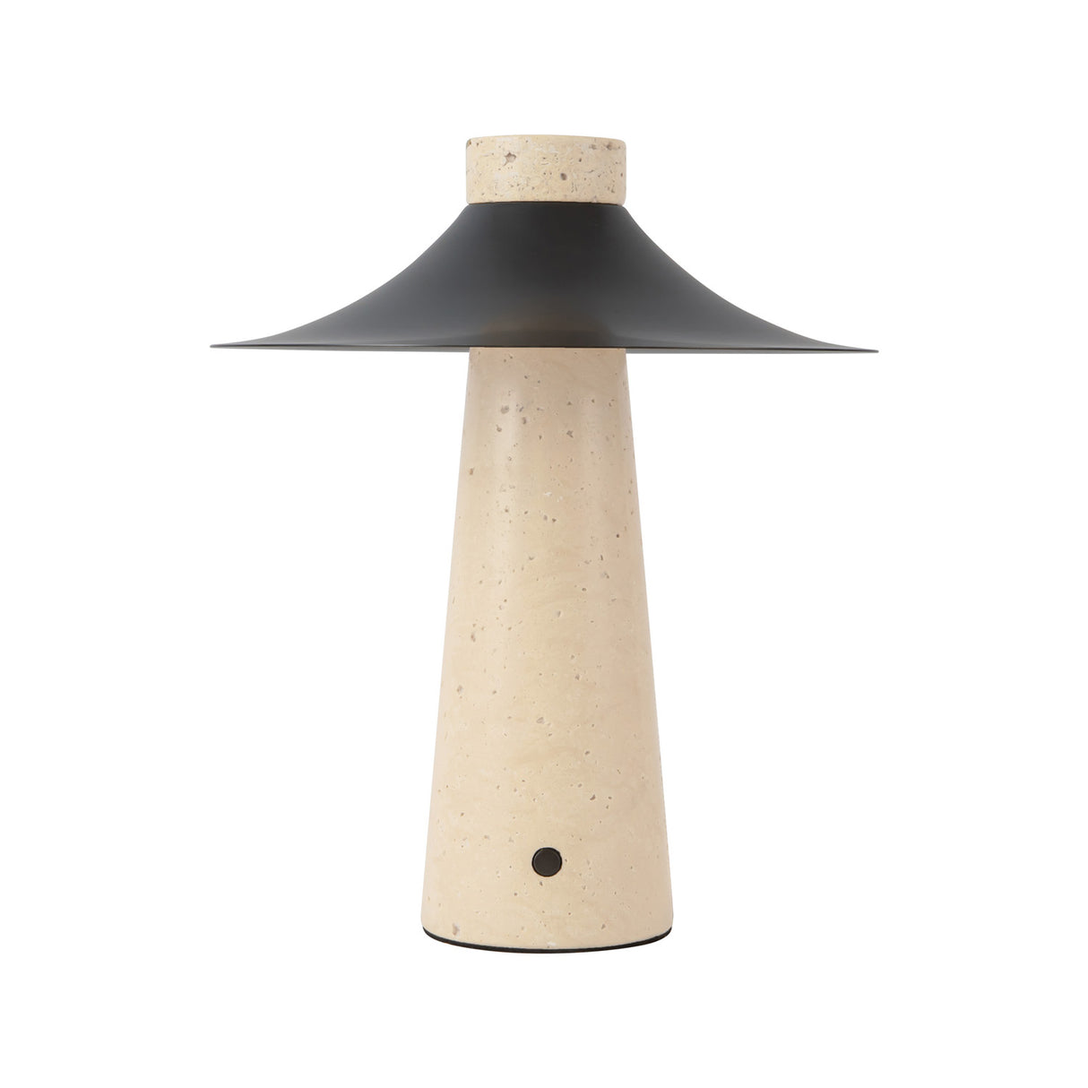 Akari Rechargeable Table Lamp 12", Travertine and Urban Bronze
