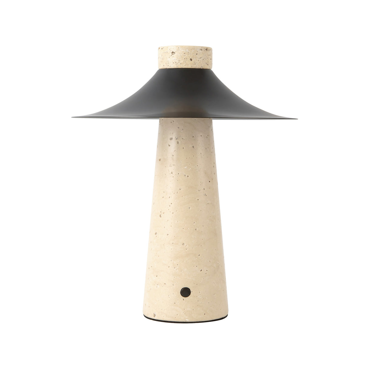Akari Rechargeable Table Lamp 12", Travertine and Urban Bronze