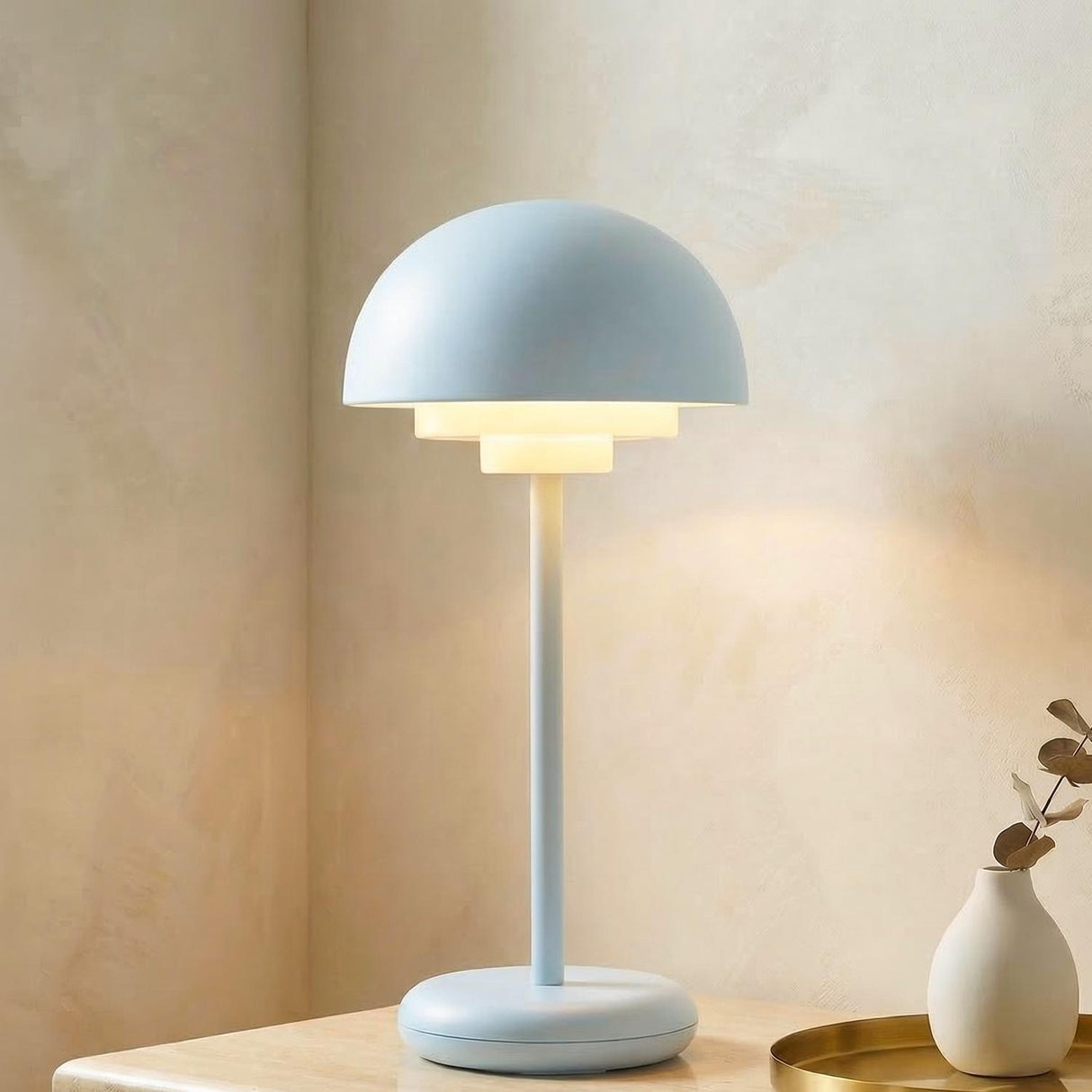 Carola Rechargeable Table Lamp 12", Baby Blue