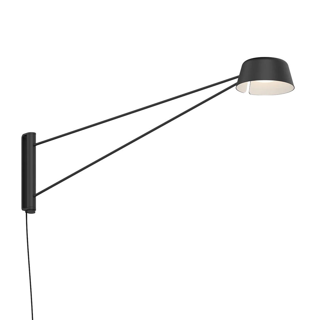 Jude Extra Large LED Swing Arm Sconce, Black