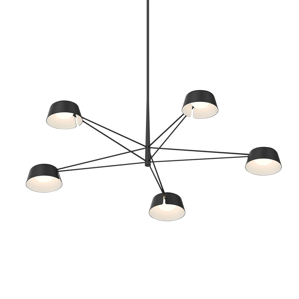 Jude LED 5 Light Chandelier 45", Black