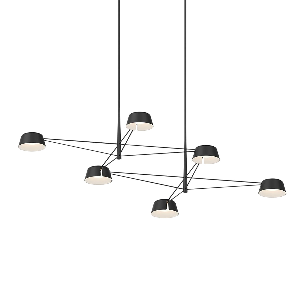 Jude LED 6 Light Linear Chandelier 68", Black