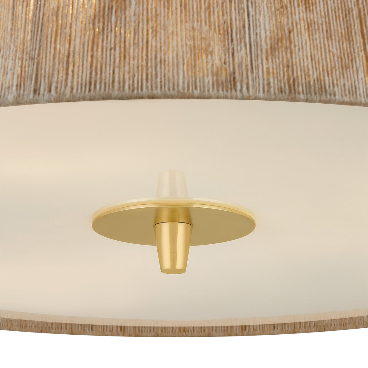 Pascal Extra Large Pendant 30", Jute, Rattan and Aged Brass