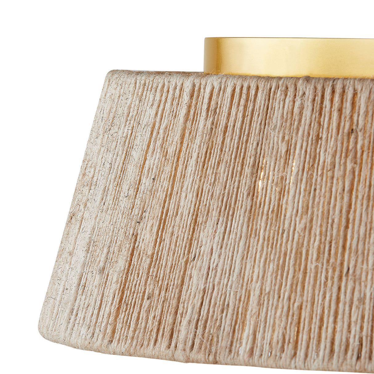 Pascal Flush Mount 18", Jute and Aged Brass