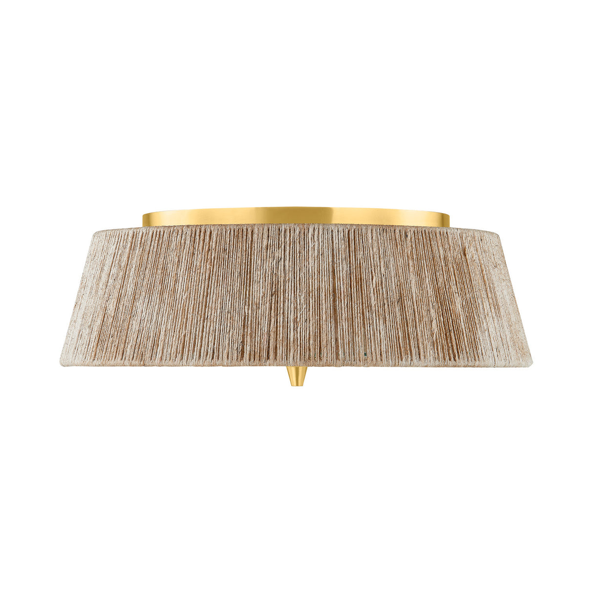 Pascal Flush Mount 18", Jute and Aged Brass