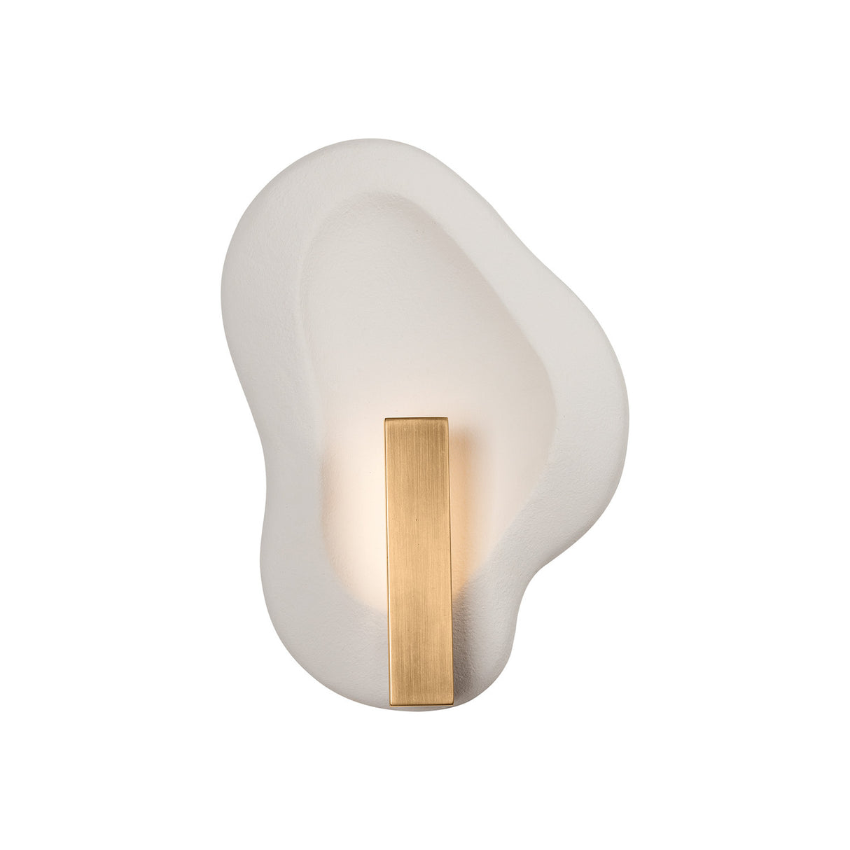 Ravel LED Wall Sconce 14", White Ceramic and Patina Brass