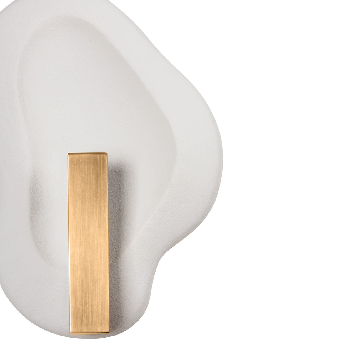 Ravel LED Wall Sconce 14", White Ceramic and Patina Brass