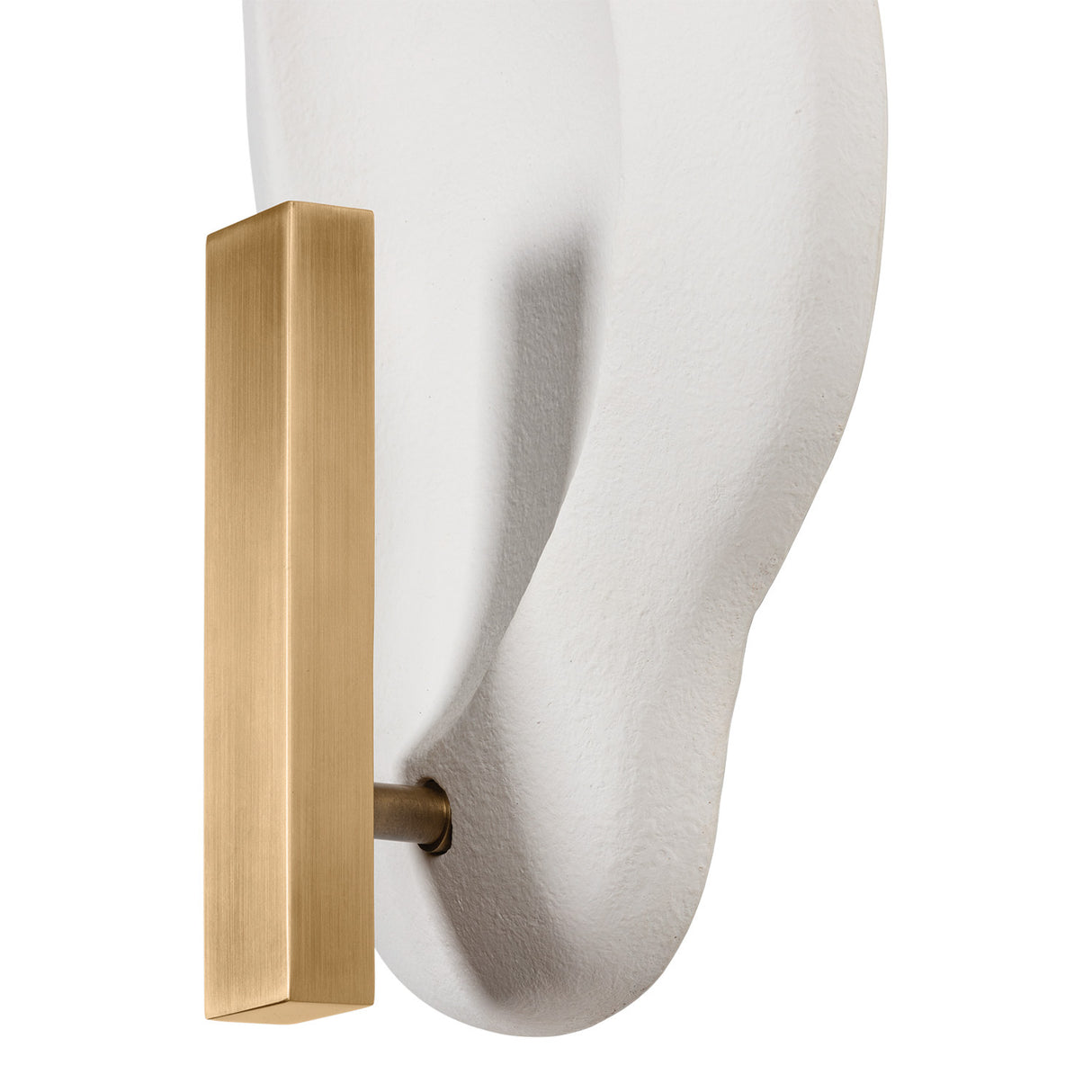Ravel LED Wall Sconce 14", White Ceramic and Patina Brass