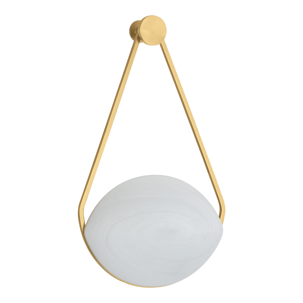 Maxine LED Wall Sconce 18", Aged Brass and Matte Cloud Glass
