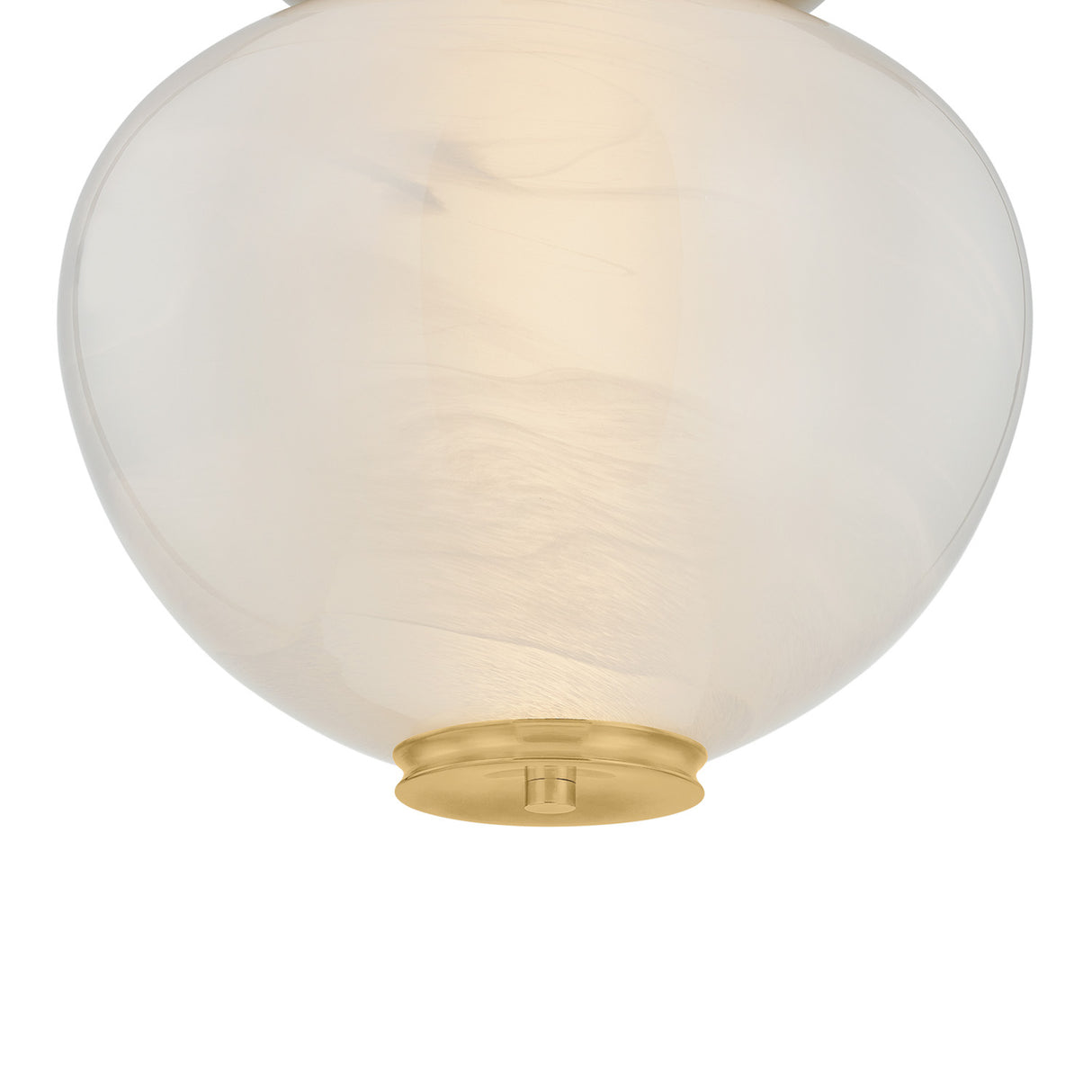 Danara Large LED Pendant 19", Two-Tone Art Glass and Brass