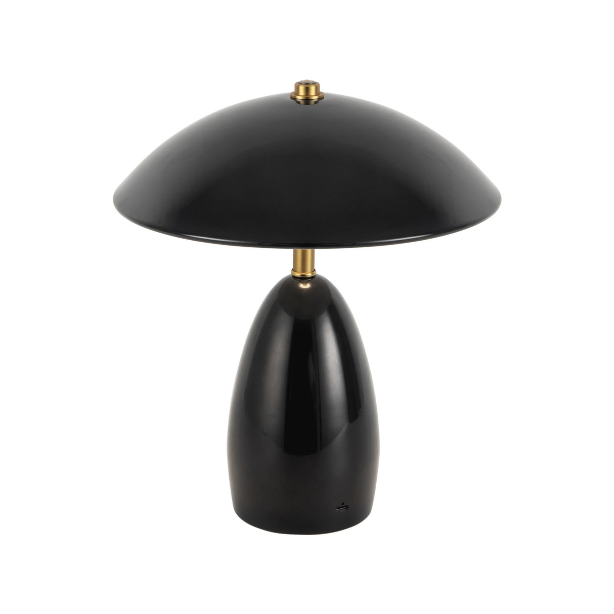 Aubrey Rechargeable Table Lamp 11", Glossy Black