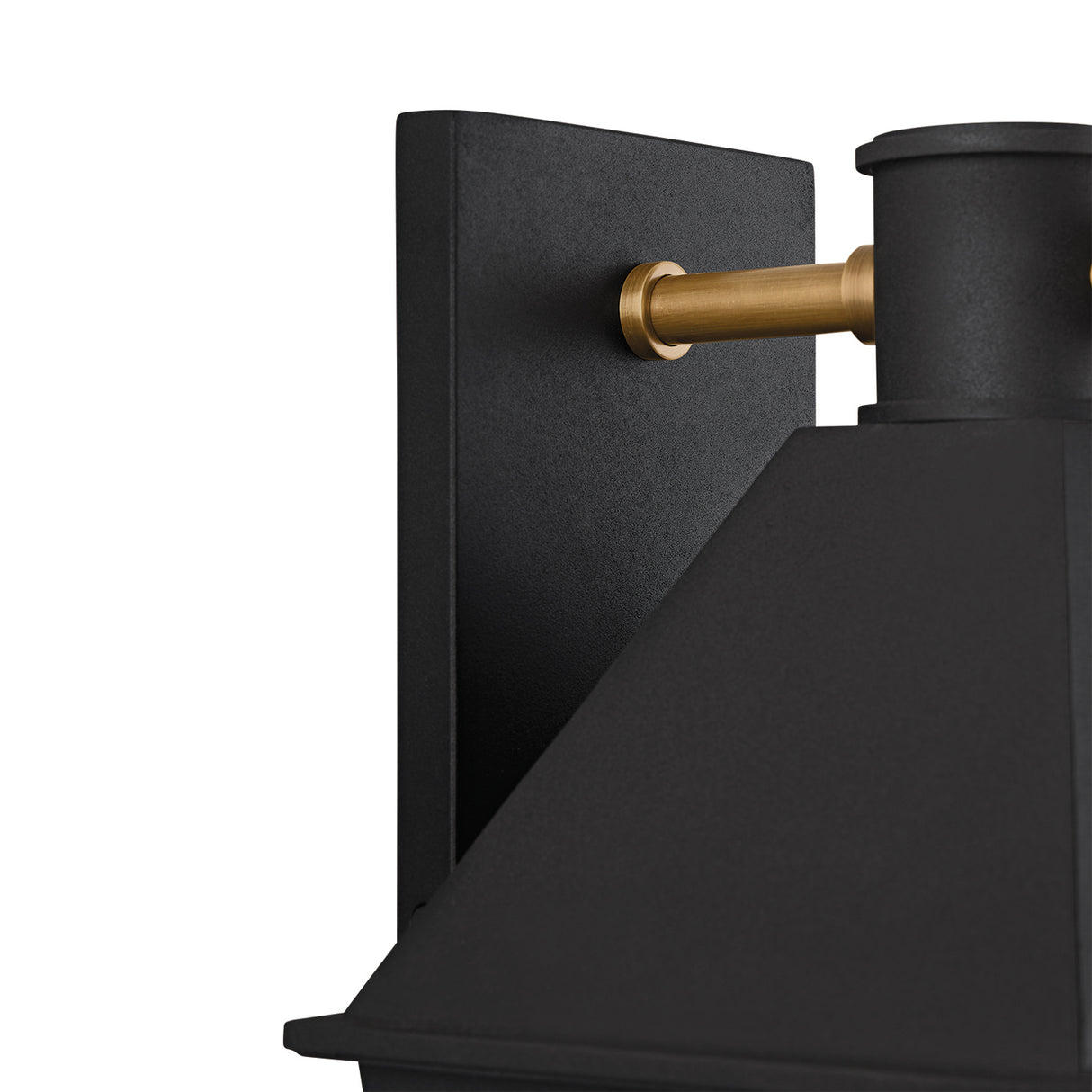 Baelor Outdoor Wall Light, Medium 16", Textured Black with Patina Brass Accents