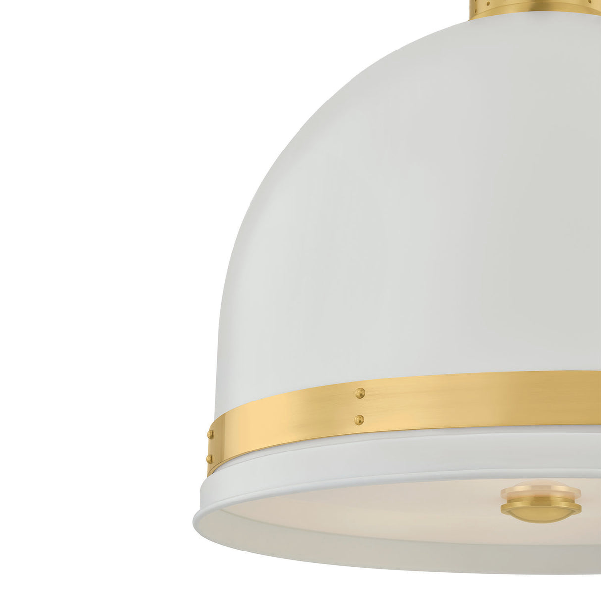 Patrice Large Pendant 20", Matte White and Aged Brass