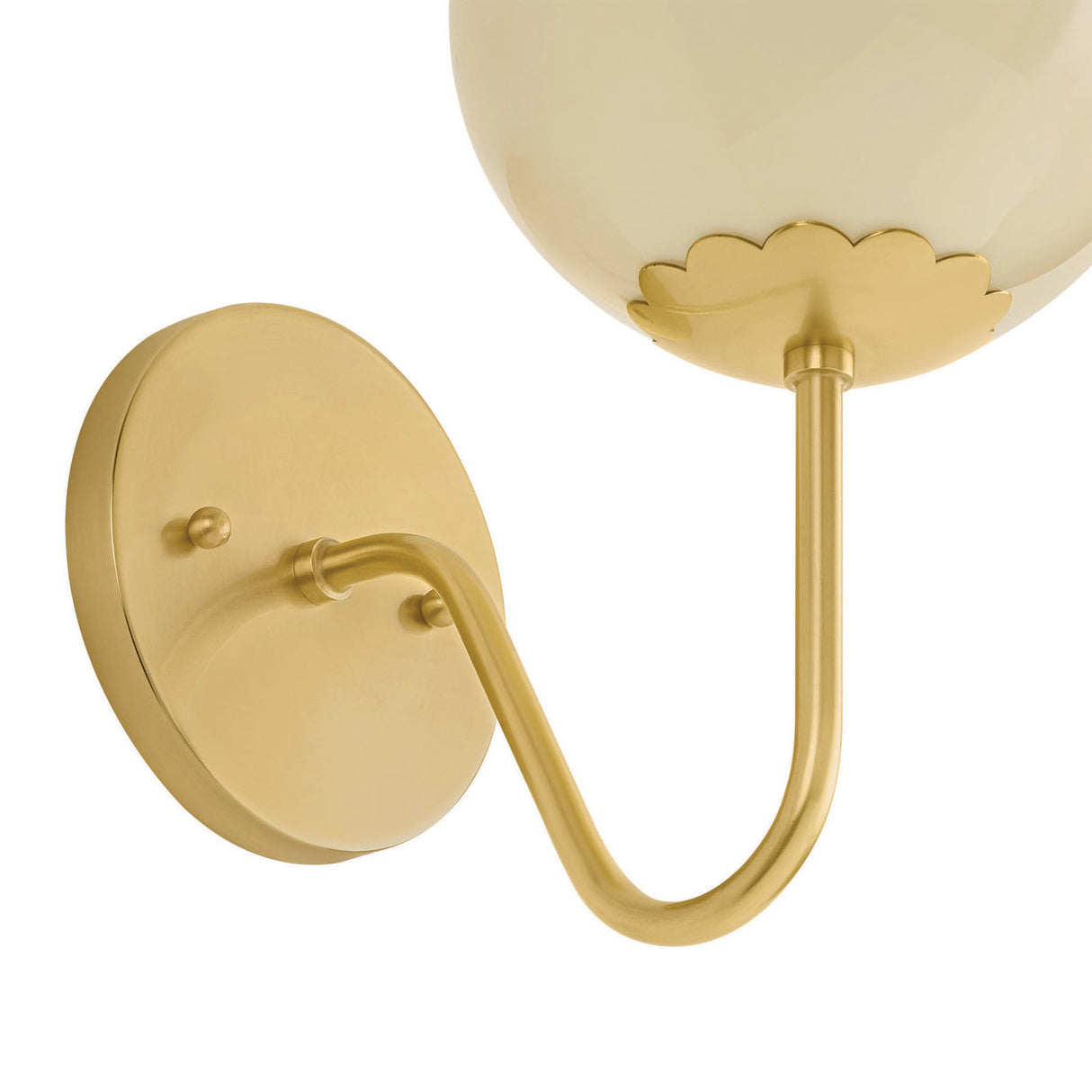 Goldie Wall Sconce 11", Aged Brass and Buttermilk Glass